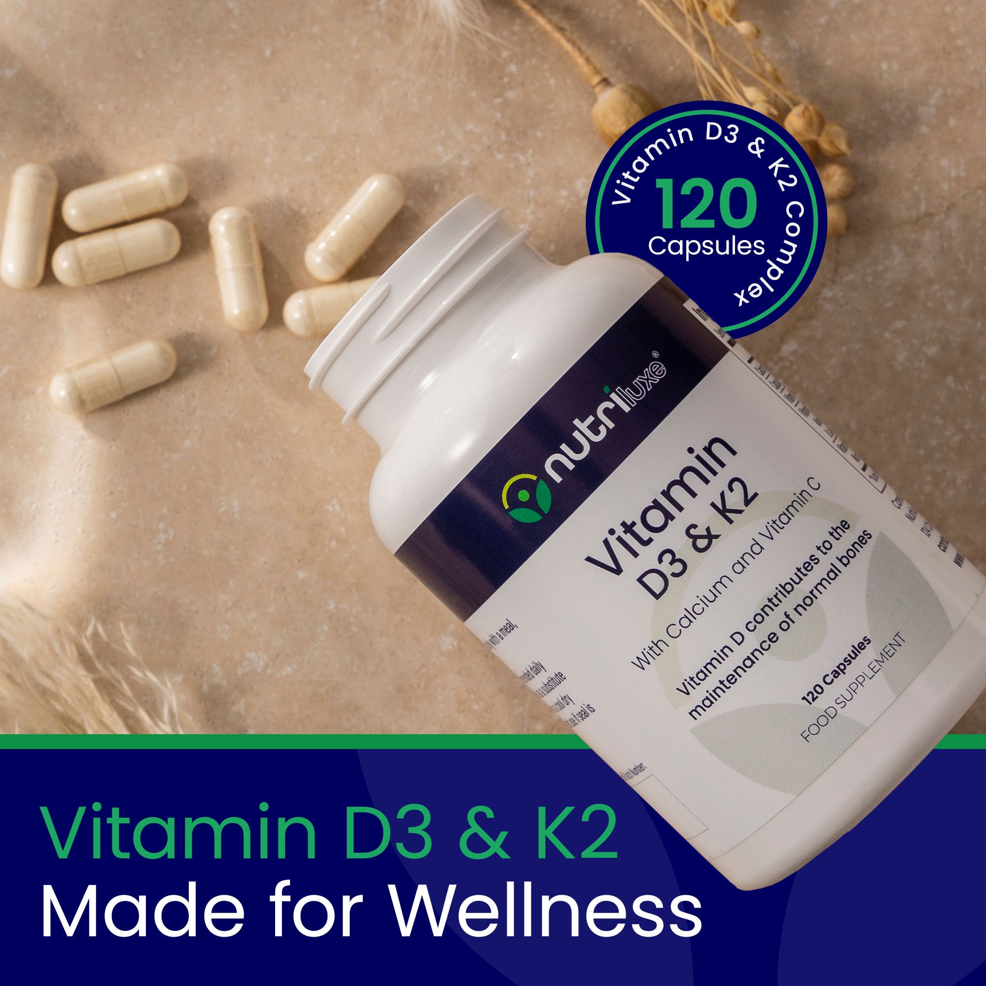 Vitamin D3 K2 capsules  thumbnail