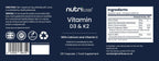 Nutriluxe Vitamin D3 K2 MK7 supplement facts label ingredients panel UK GMP
